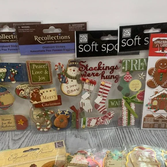 Christmas Sticker Lot Crafts Scrapbooking Junk Journal Supplies - Picture 3 of 11